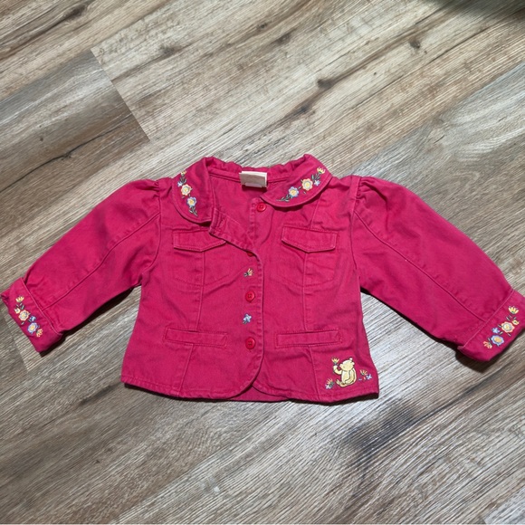 Classic Pooh Kids Embroidered Pink Jacket - Picture 1 of 4